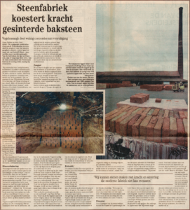 Steenfabriek koestert kracht gesinterde baksteen